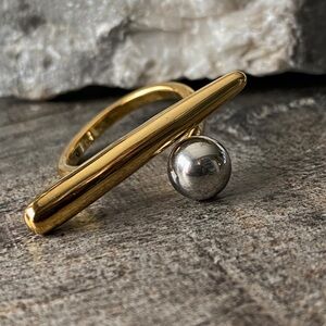 NEW Mixed Metal Abstract Statement Ring